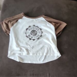 Brown and White Kids Raglan Shirt
